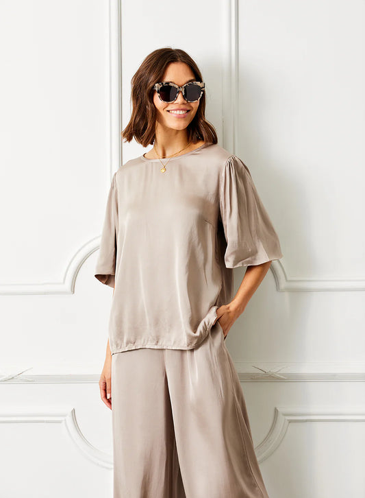 Kimono Sleeve Satin Top