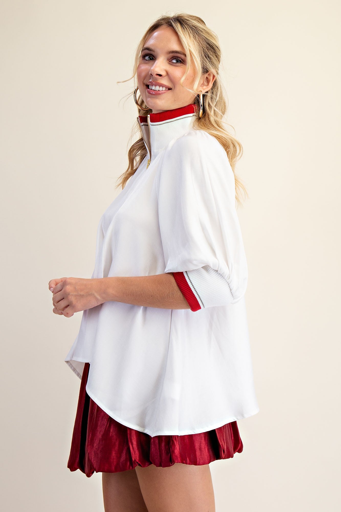 Stripe Mock Neck