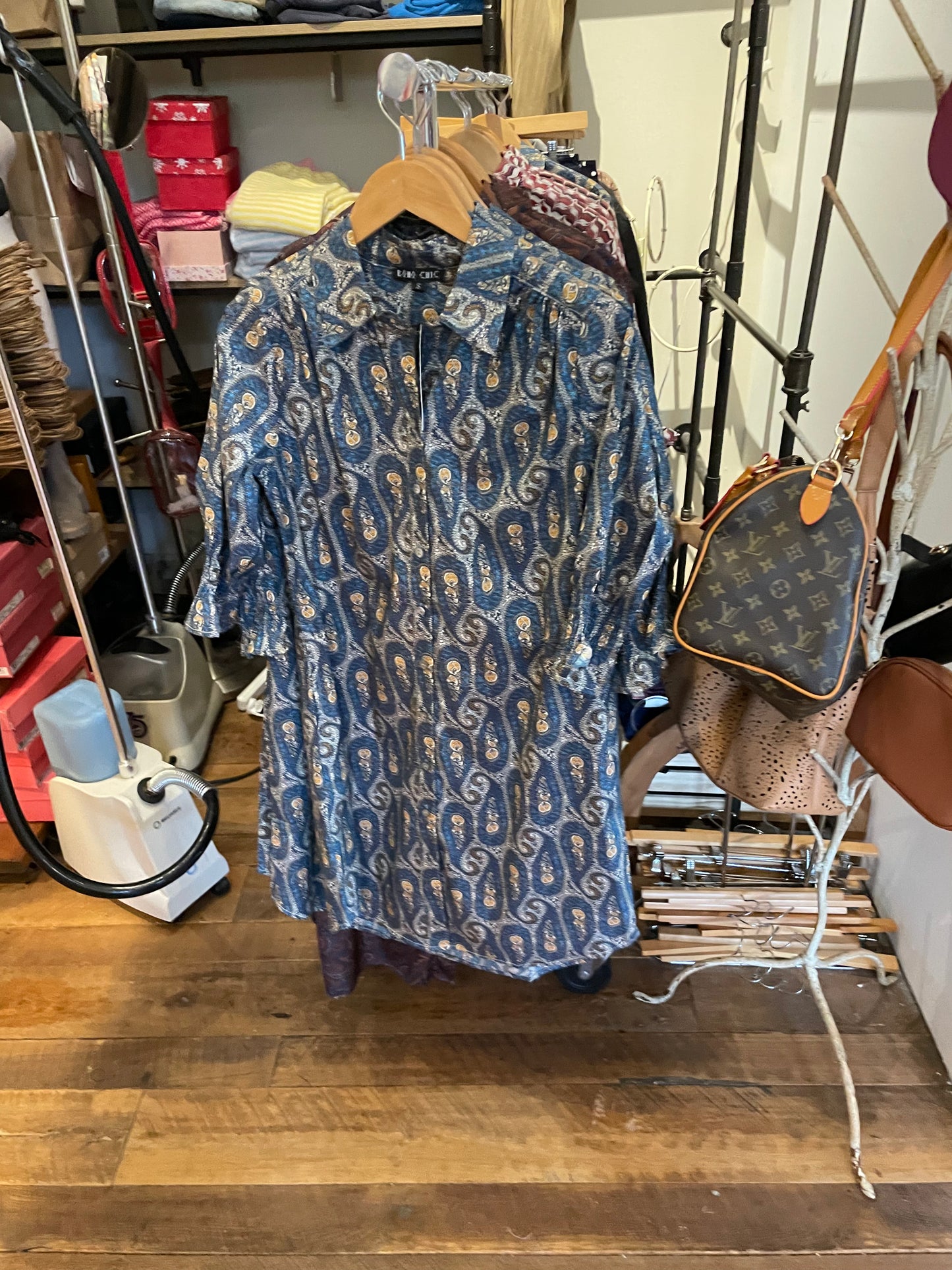 Blue paisley midi