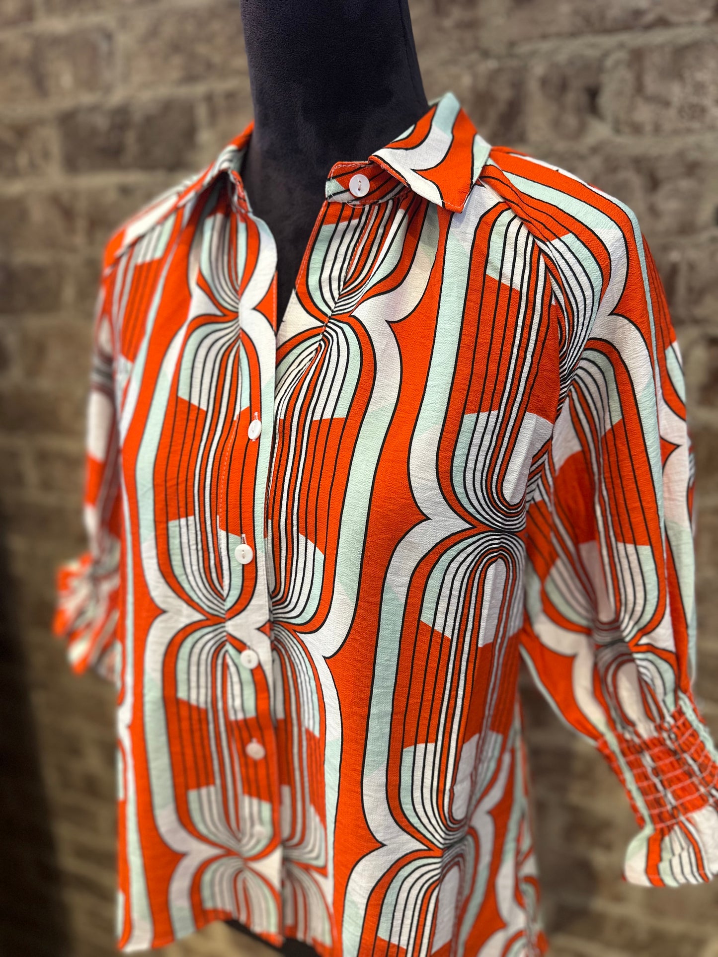 Orange Geo Blouse