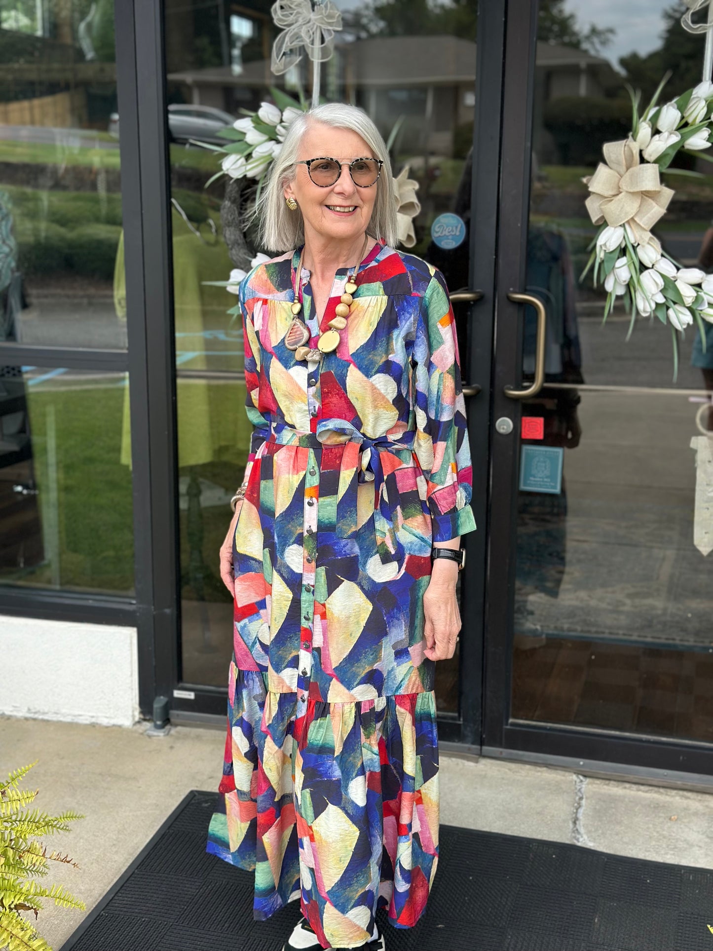Tie Waist Long Dress