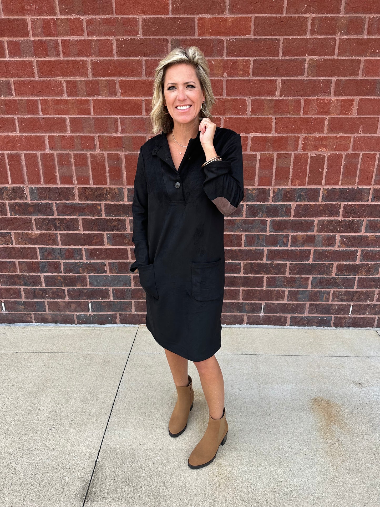 Aria Suede Pocket Dress