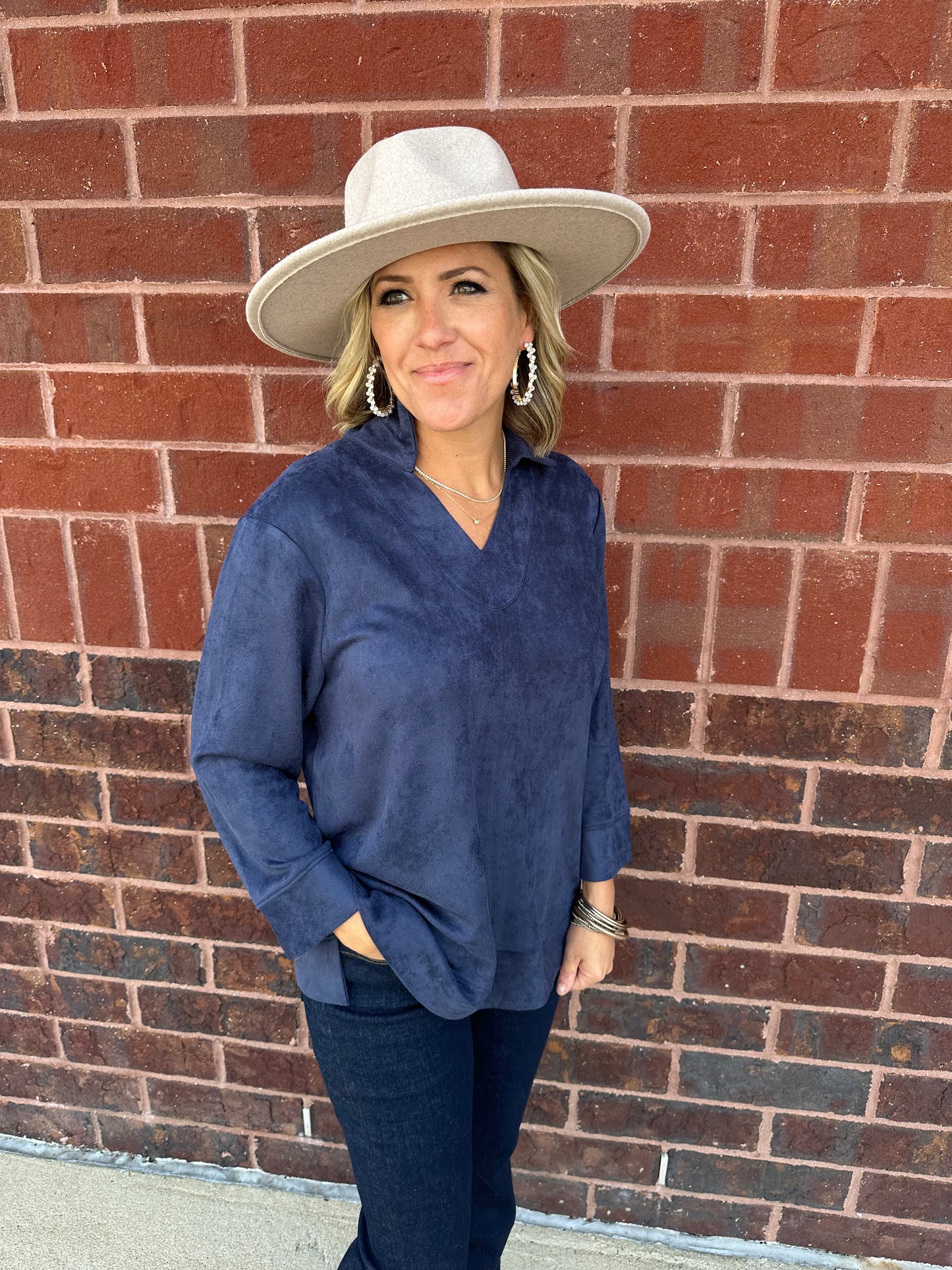 Stretch Suede Top
