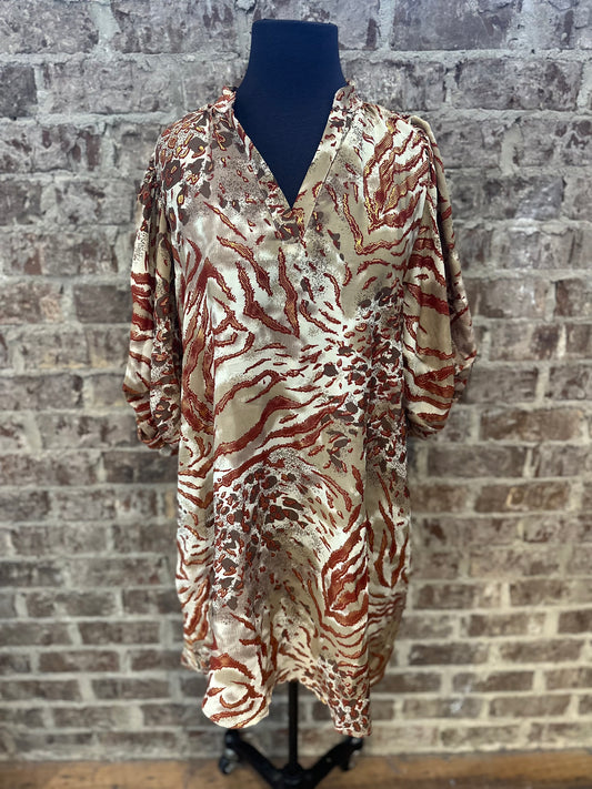 Zebra bubble slv dress