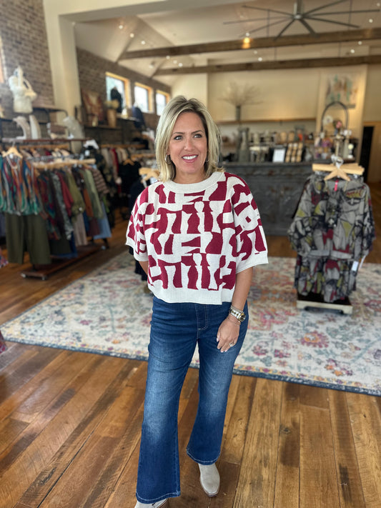 geo tech print sweater
