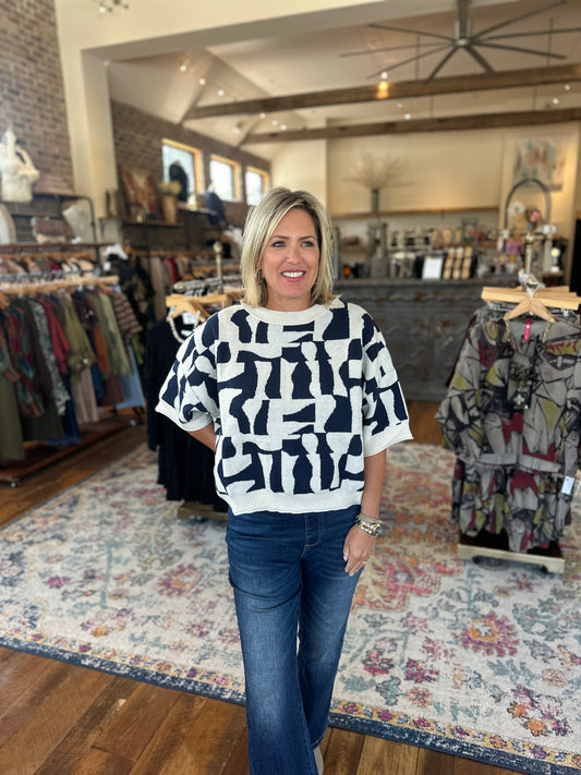 geo tech print sweater