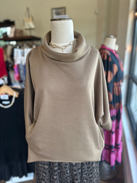 Cowlneck pullover top