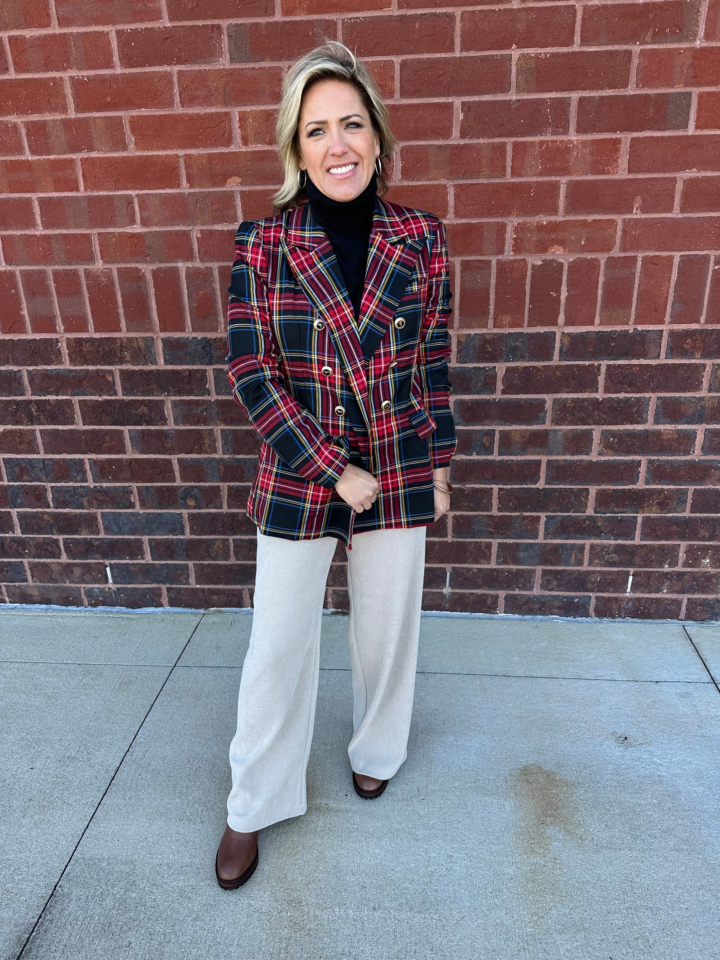 Red Plaid Blazer