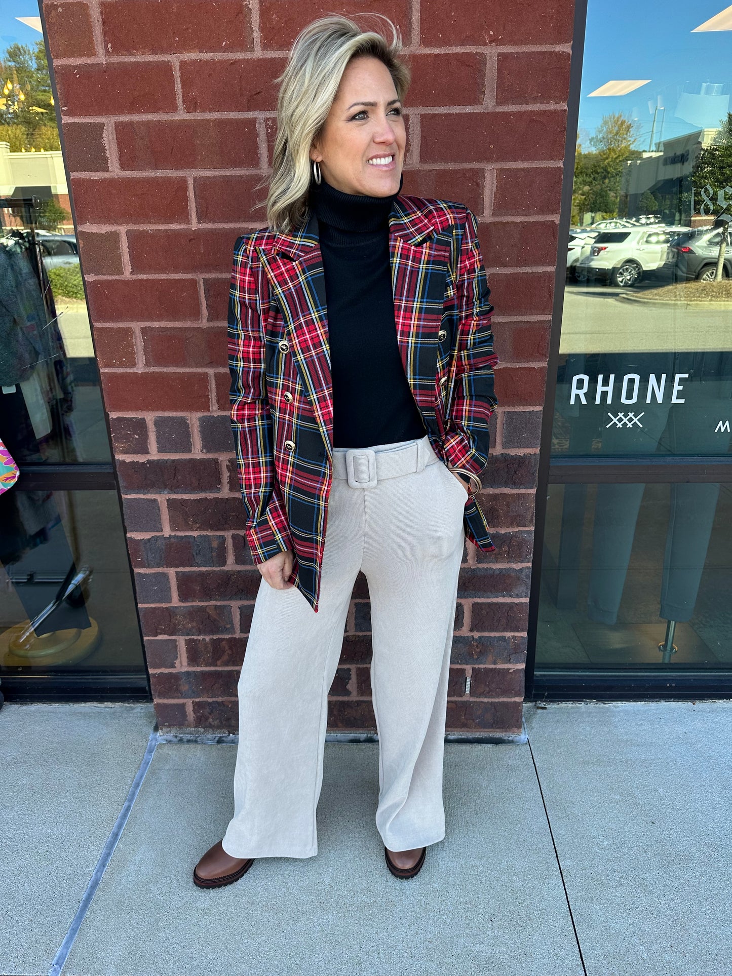 Red Plaid Blazer