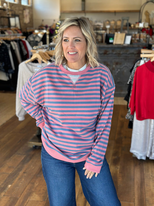 Stripe Oversize Crewneck