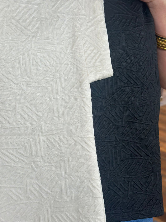 Short Slv Texture Knit