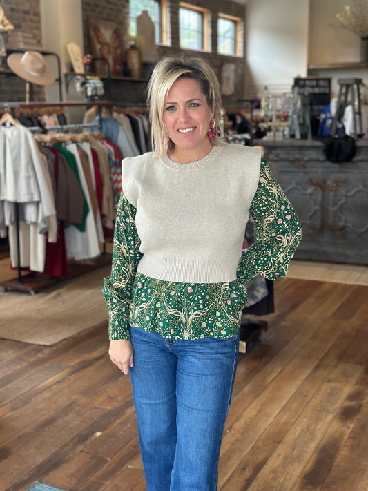 Slvless Crop Sweater