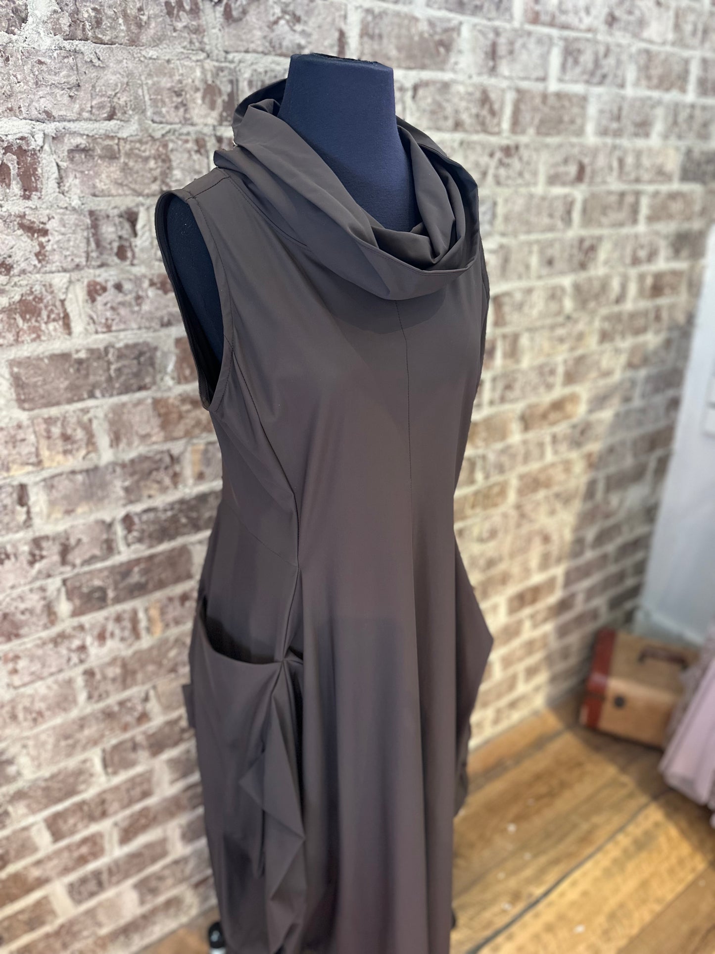 Wide Neck Drape Dress