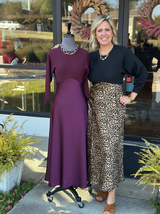 Mixed media sweater dress