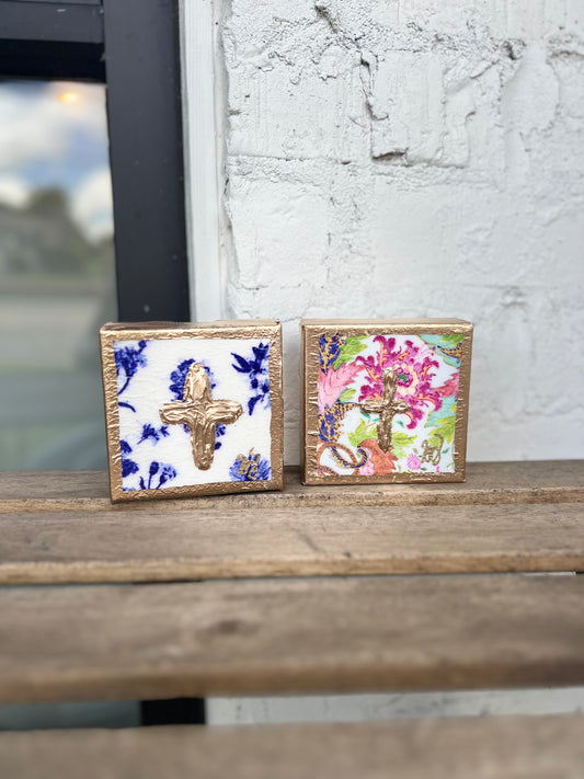 Gold Cross Mini Canvas