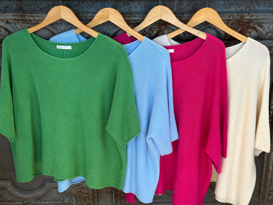 Crew Half Slv Knit ONE SIze