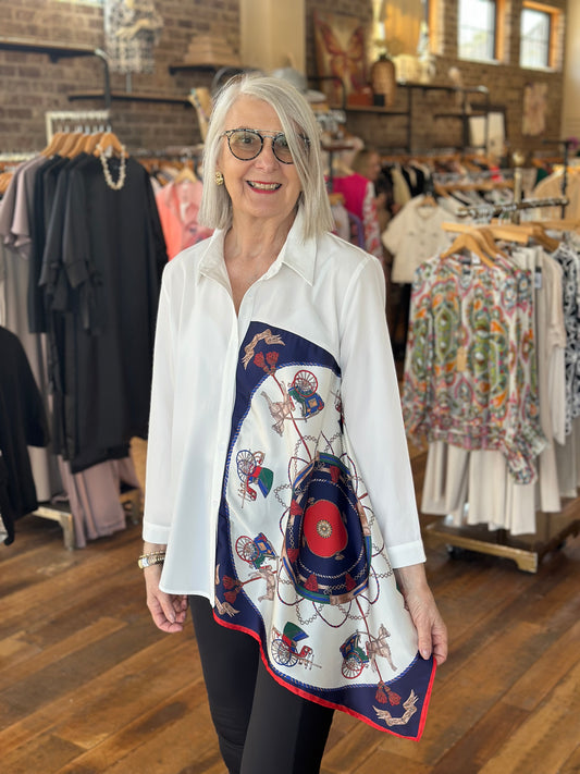 Asymmetric Print Top