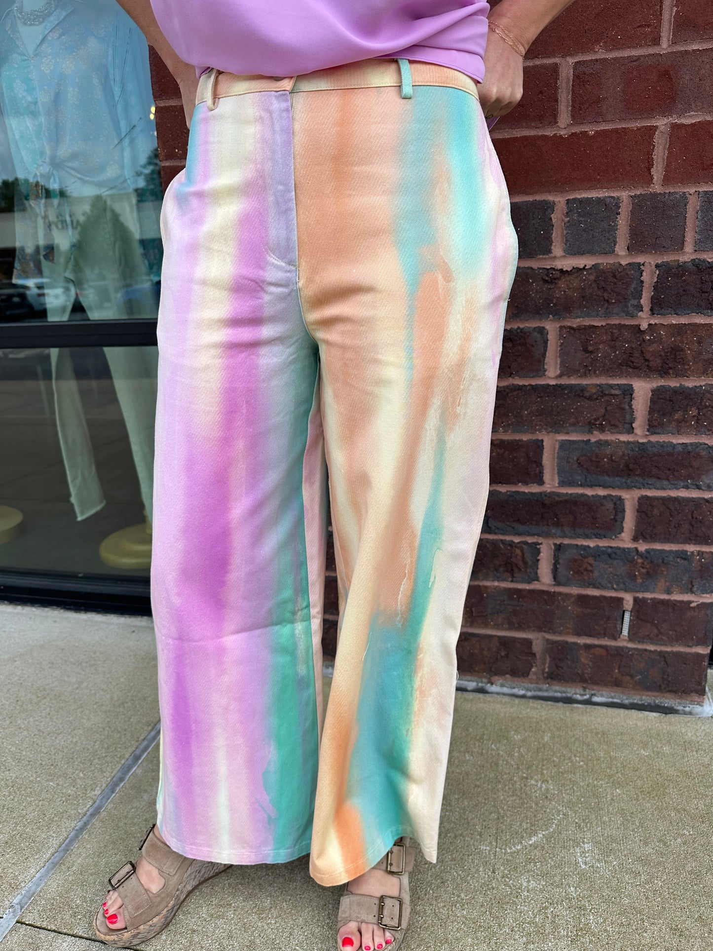 Pastel Printed High Waist Pant