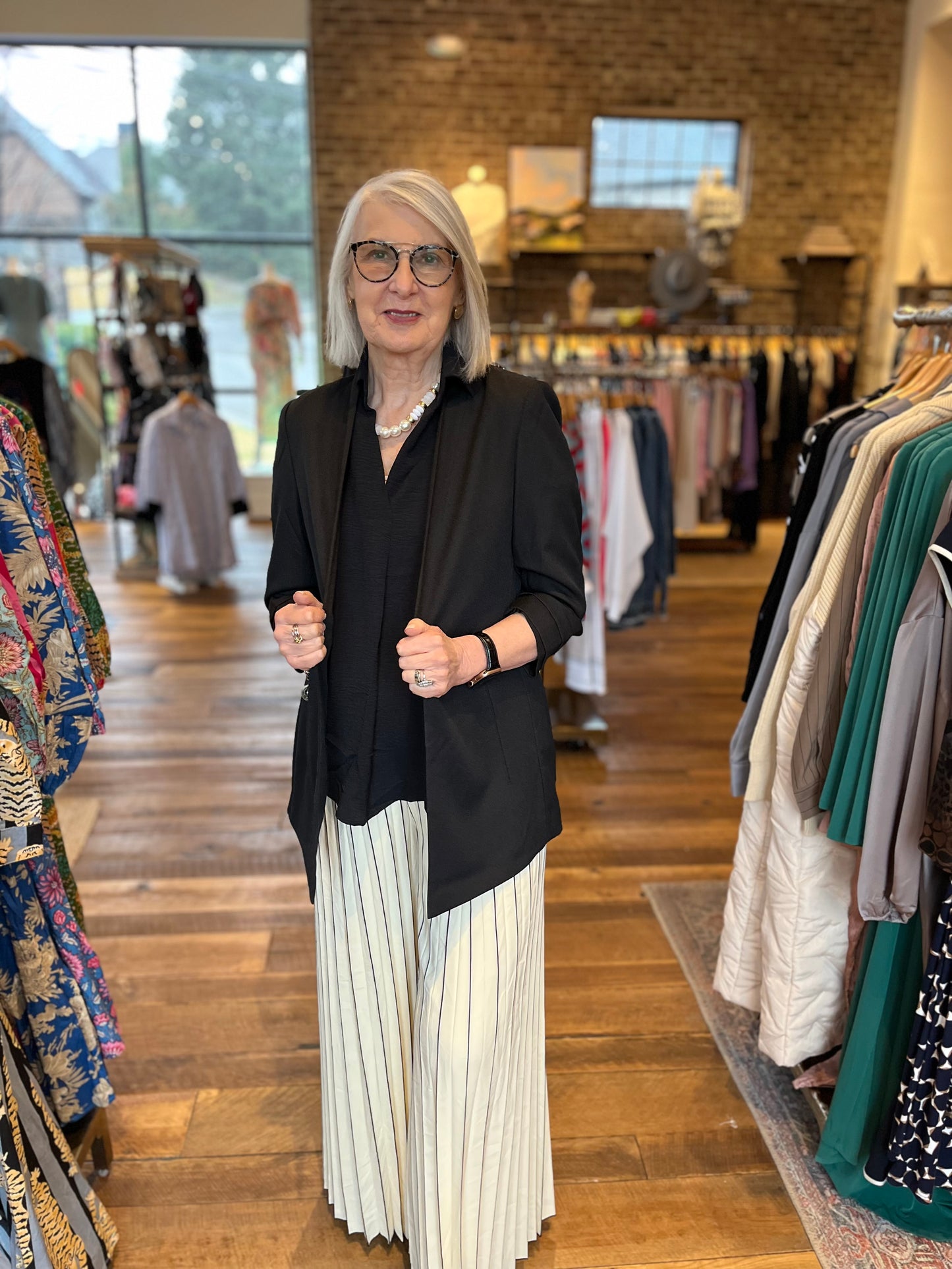 Crepe Jacket Ruched Slv