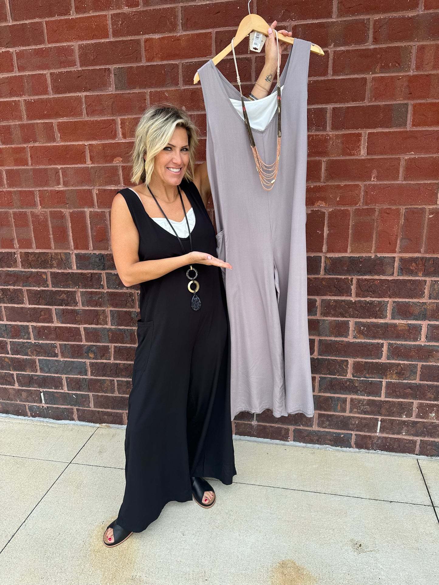V-Neck Pocket Jumpsuit