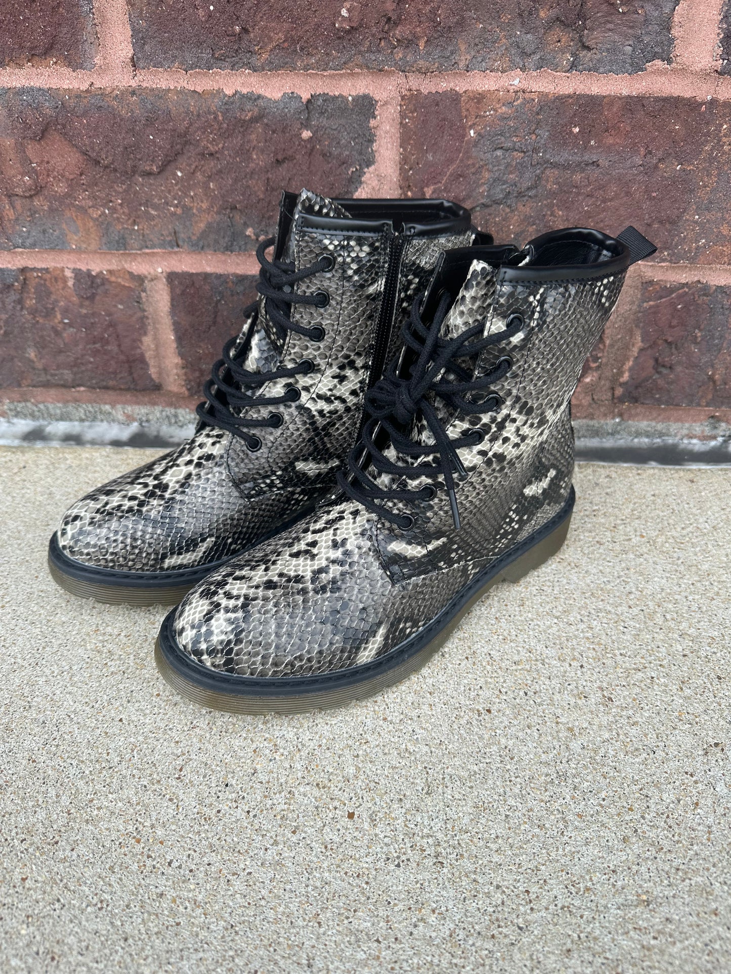 Snake Skin Combat Boot