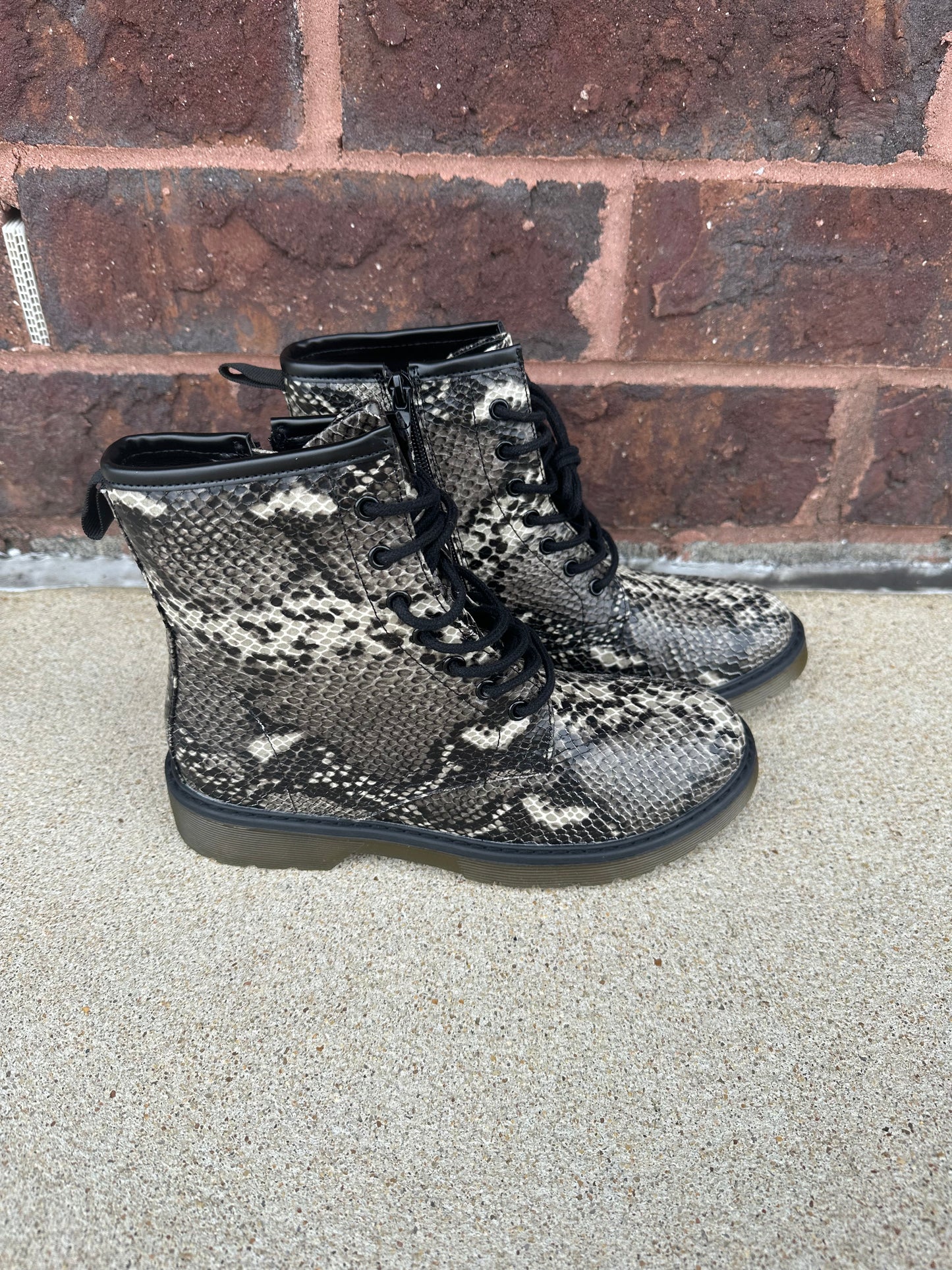 Snake Skin Combat Boot