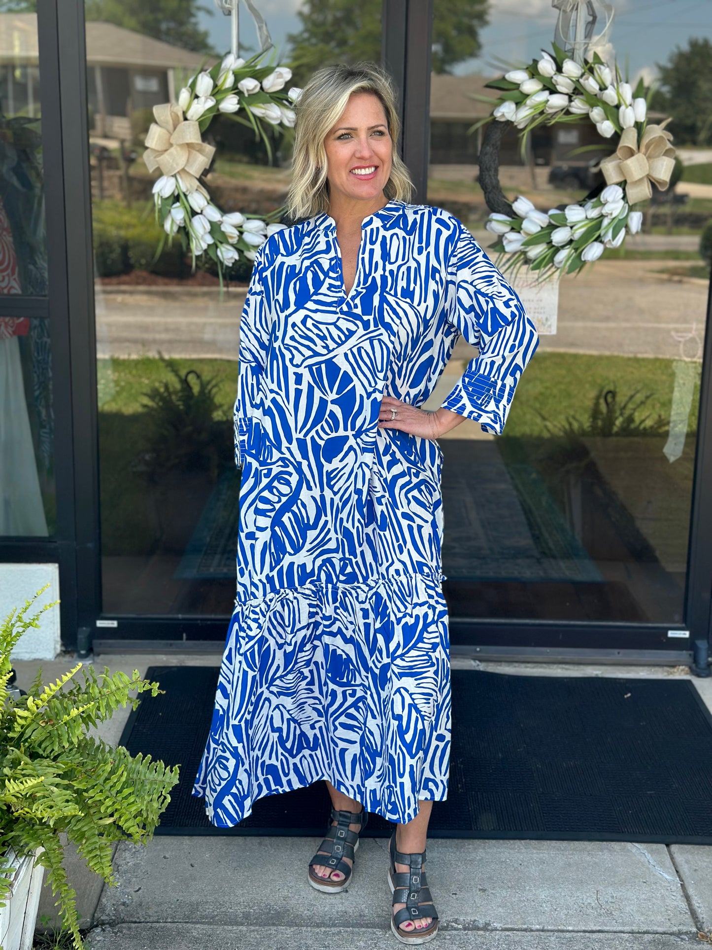 Cuff Slv Stitch dress