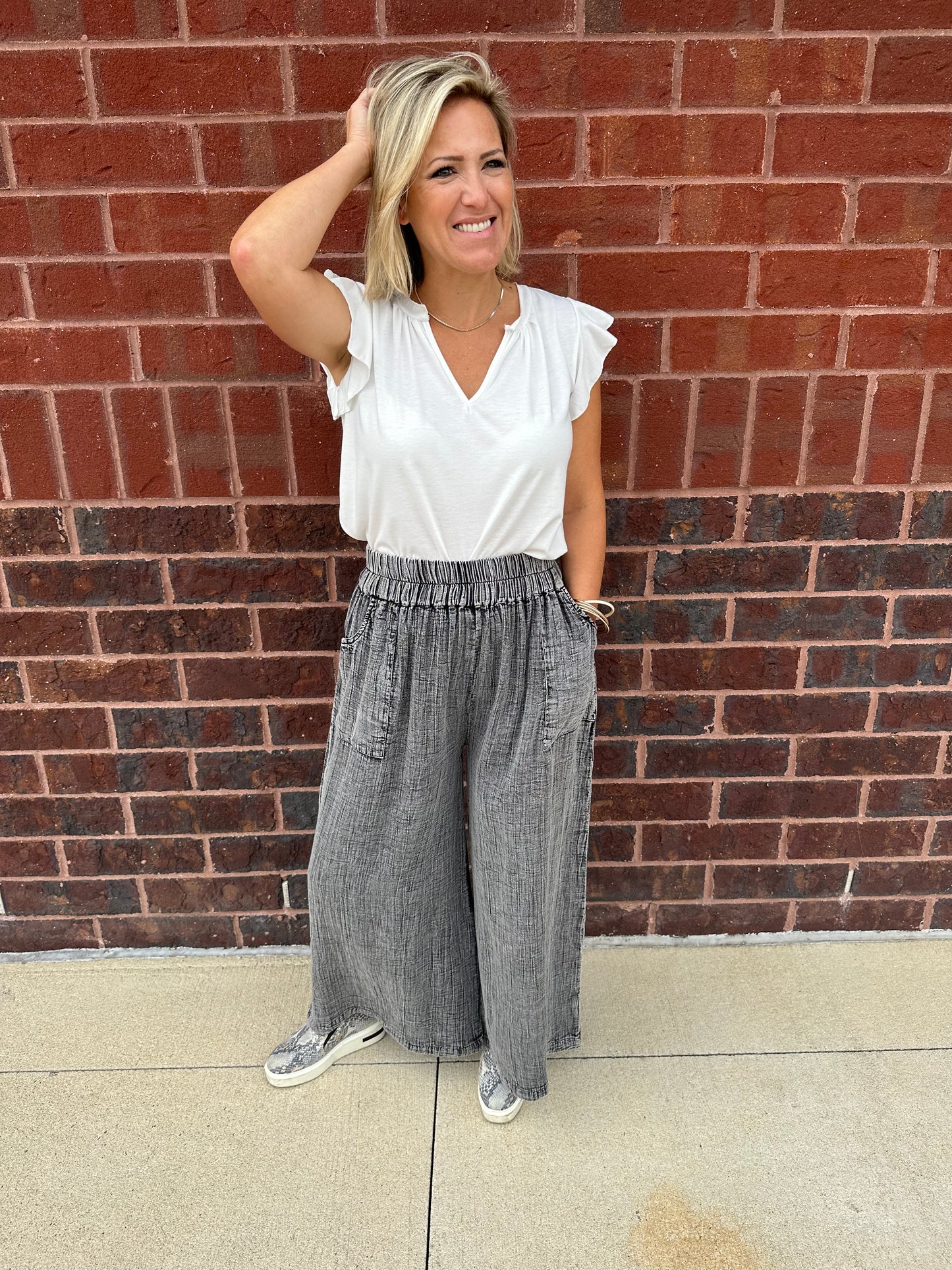 Ruffle V-Neck Blouse