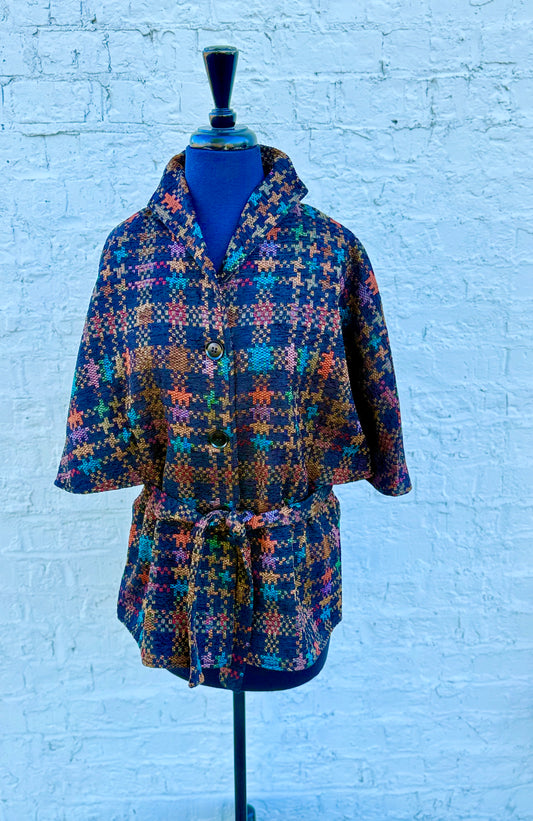 Tweed Crop cape coat