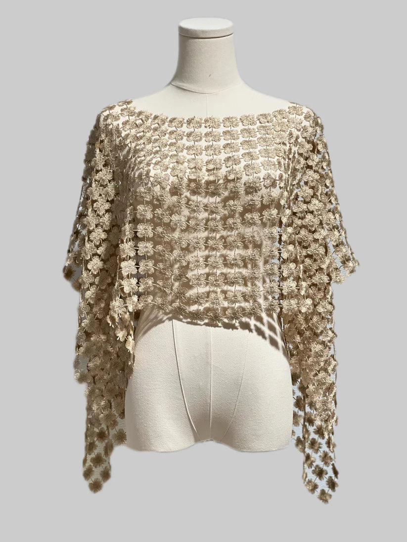 Lace poncho w/ Pearls