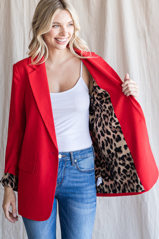 Leopard Lined Blazer