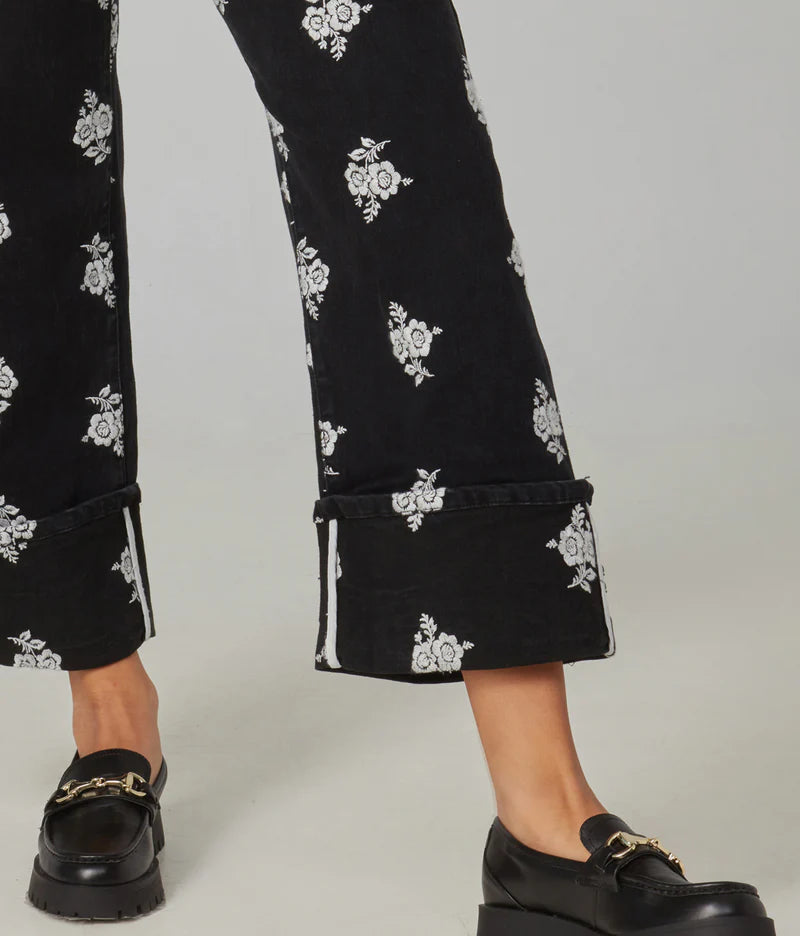 Embroidered High Rise Jean