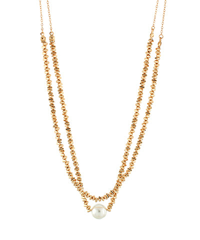Layered Pearl Pendant Necklace