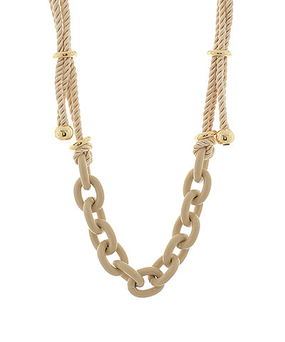 Coated chain & Rope Necklace