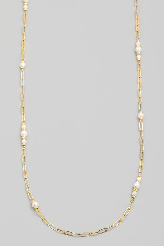 Pearl & Bead Chain Neck