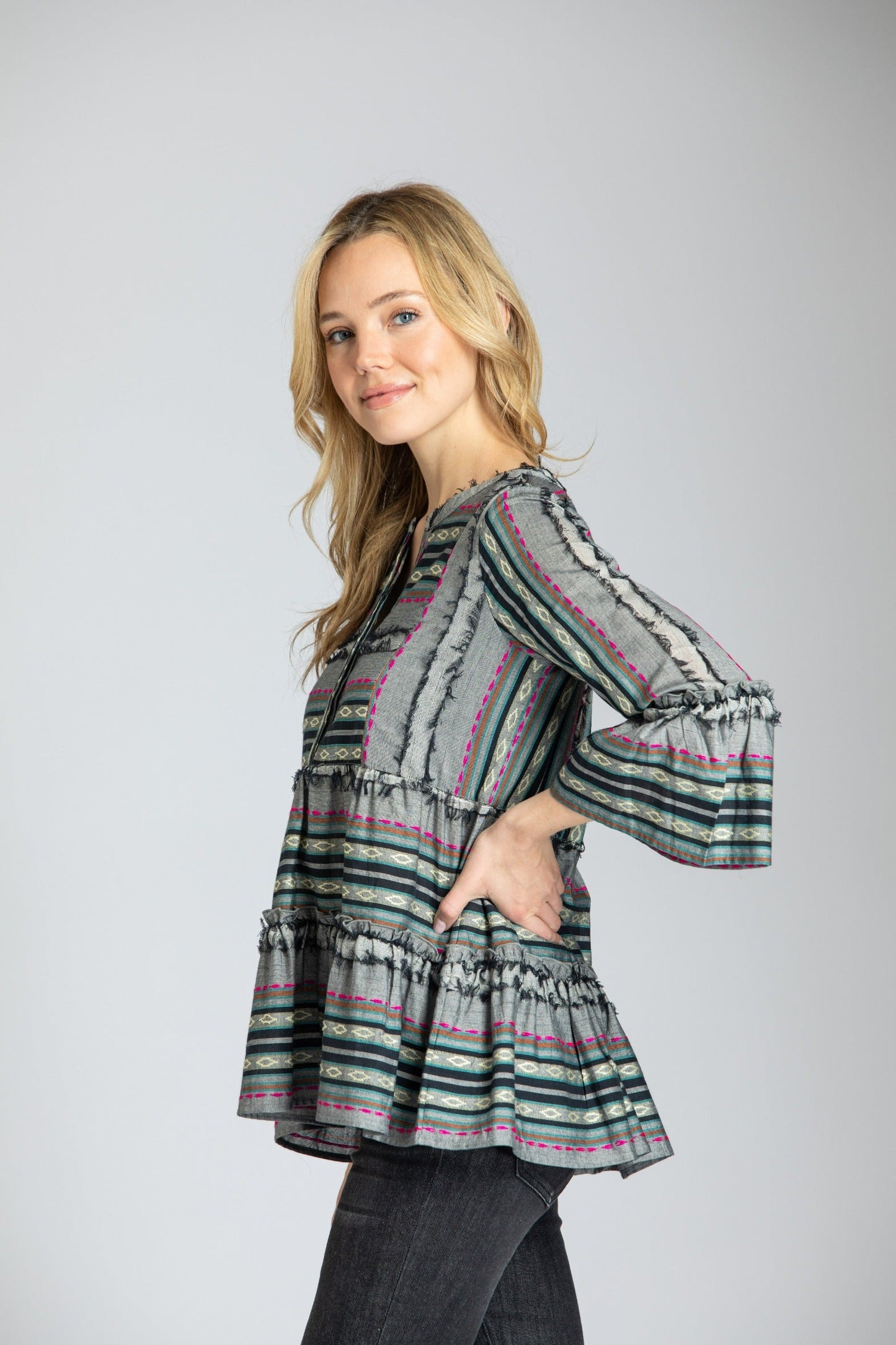 Stripe Tunic w/ Fringe