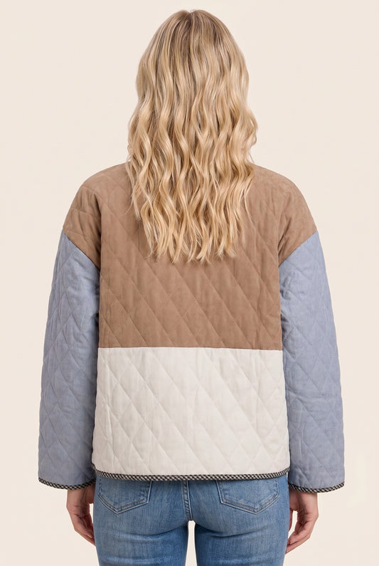 Color Block Quilted Jacket