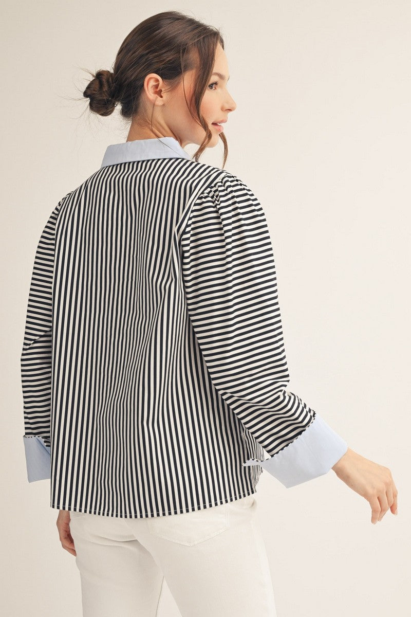 Stripe Contrast Top