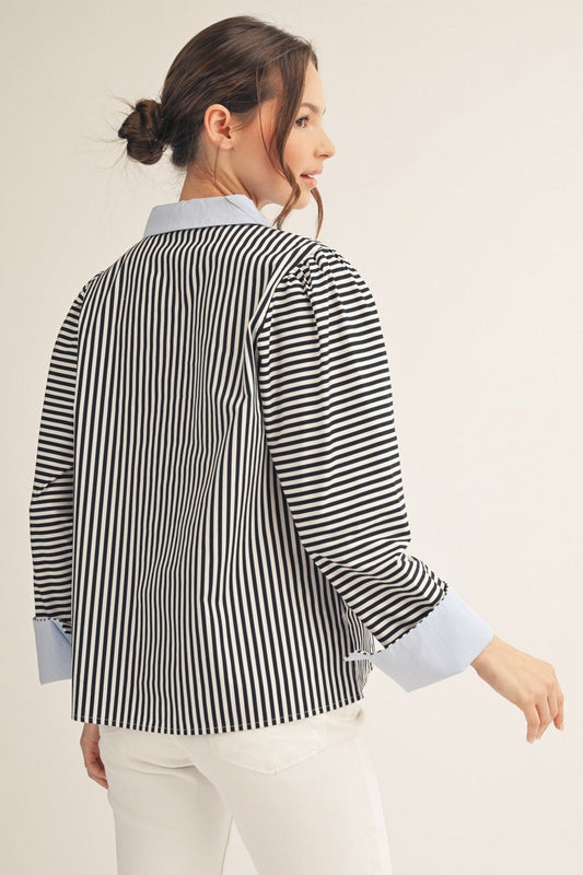 Stripe Contrast Top