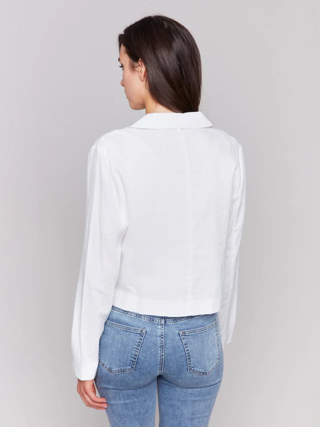Crop Linen Blazer