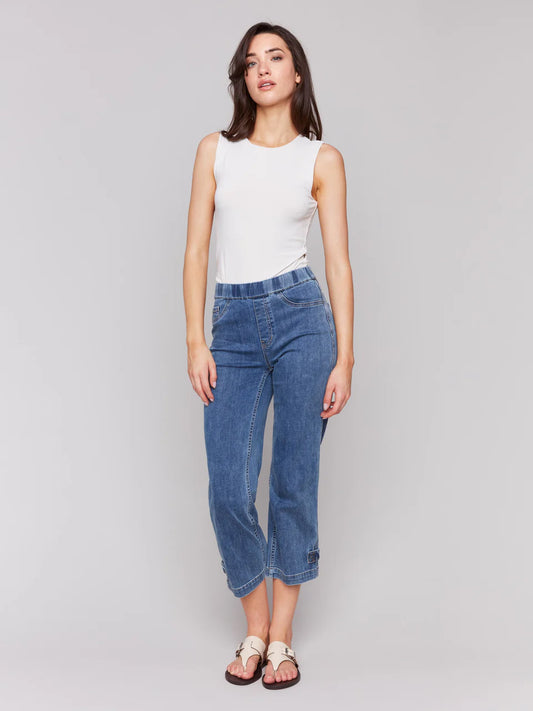 Tab Crop Denim