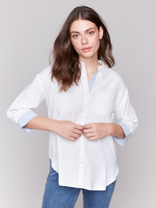 Stripe Cuff Button Up