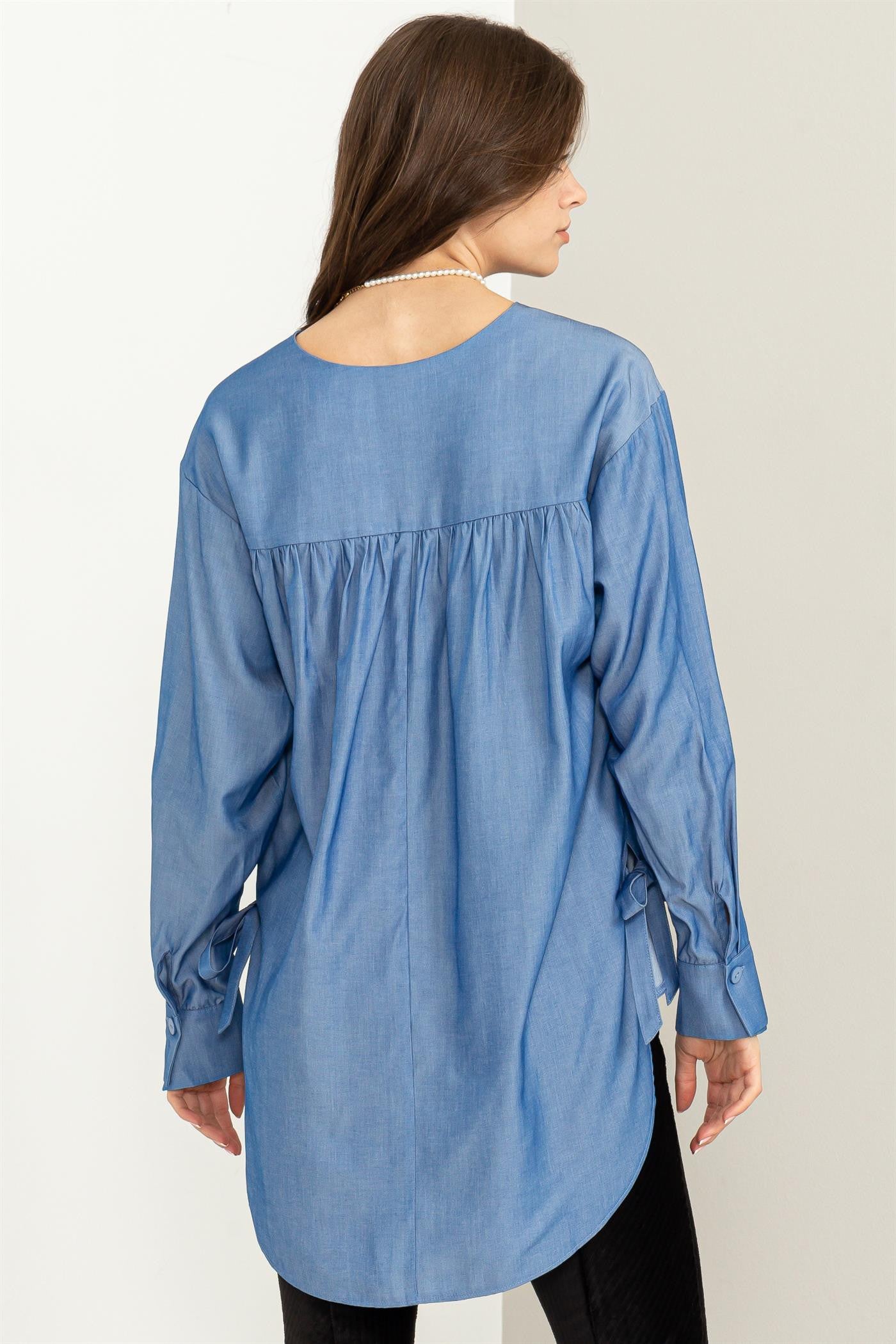 Tie Detail High Low Top
