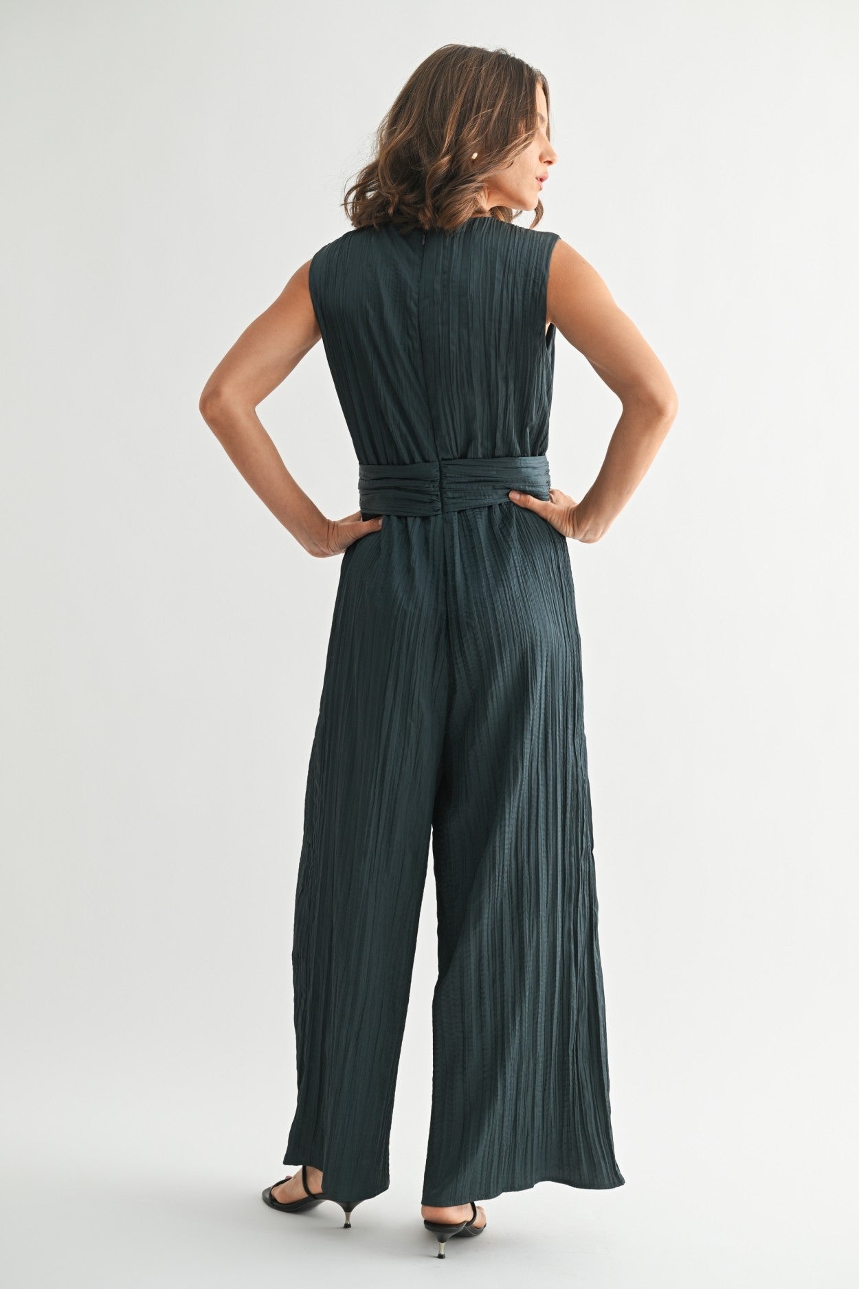 Satin Tie Jumpsuit