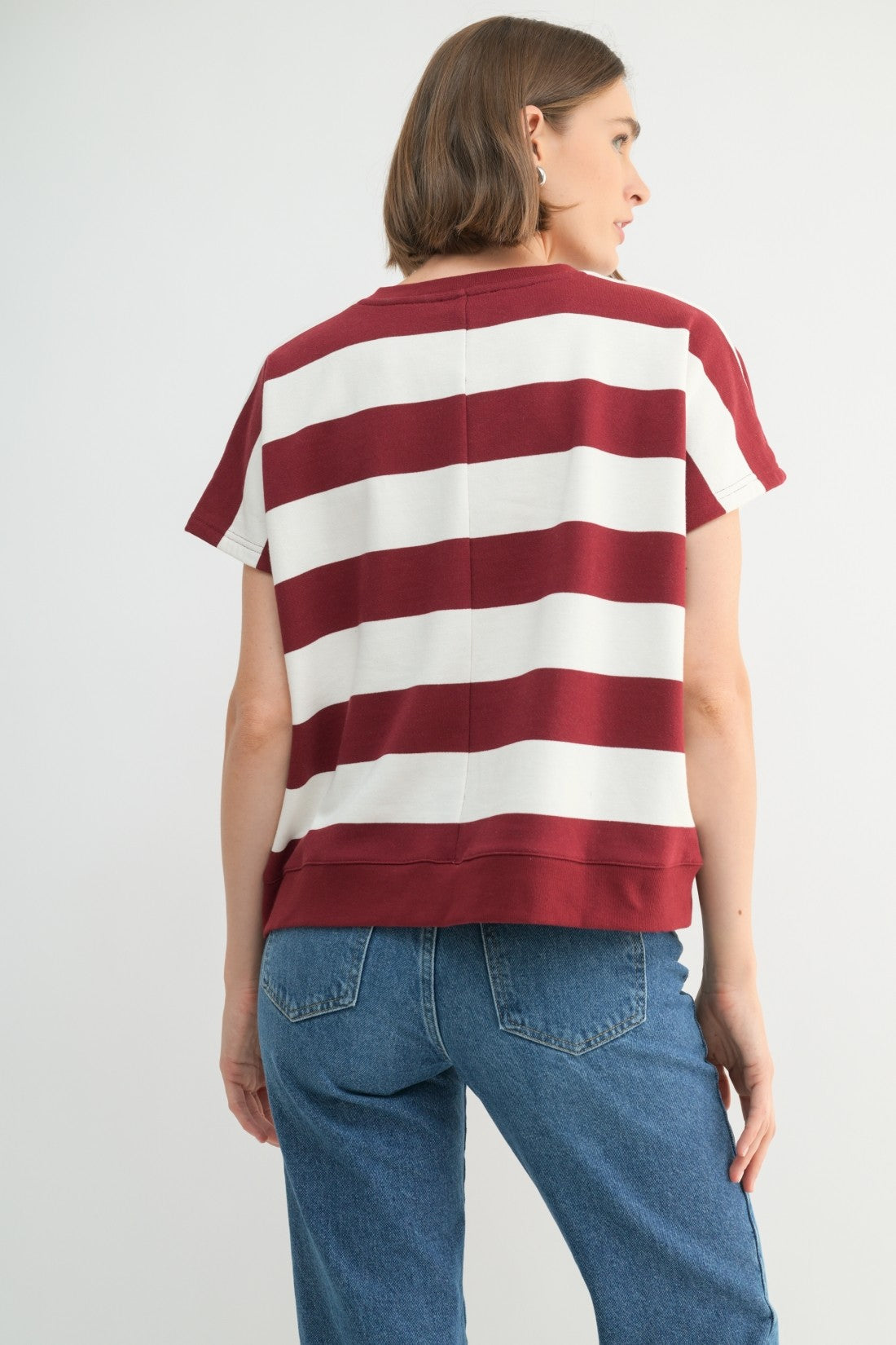 Stripe Dolman Slv Top