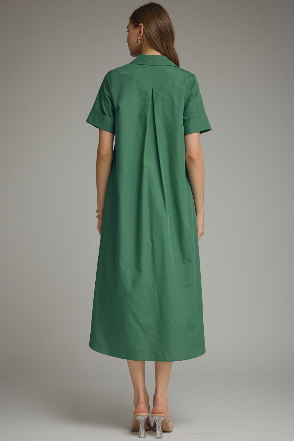 Short Slv Midi Dress