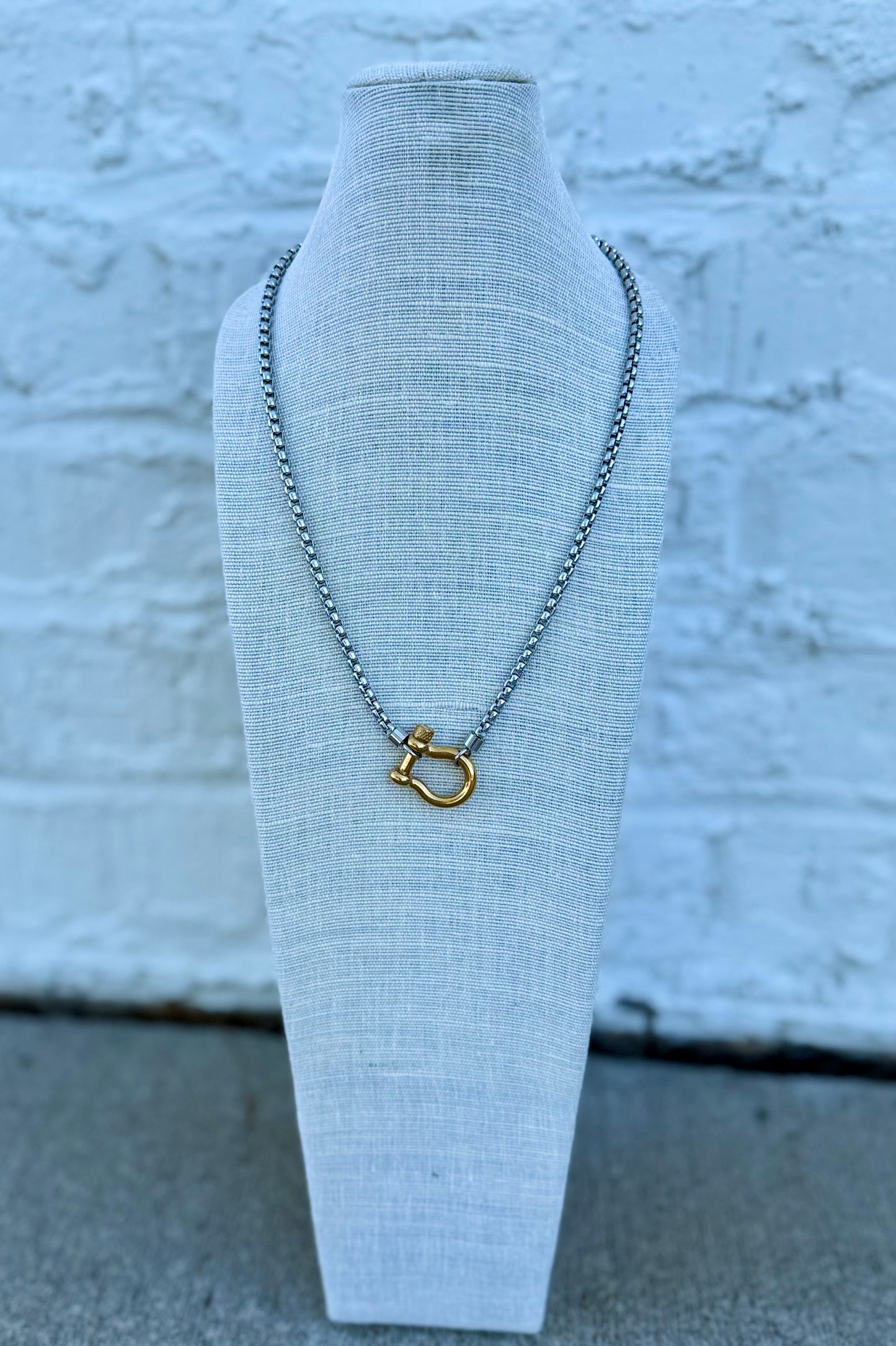 Horseshoe Spiral Clasp Necklace