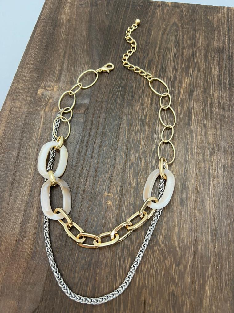 Chain and Link 2 layer Necklace