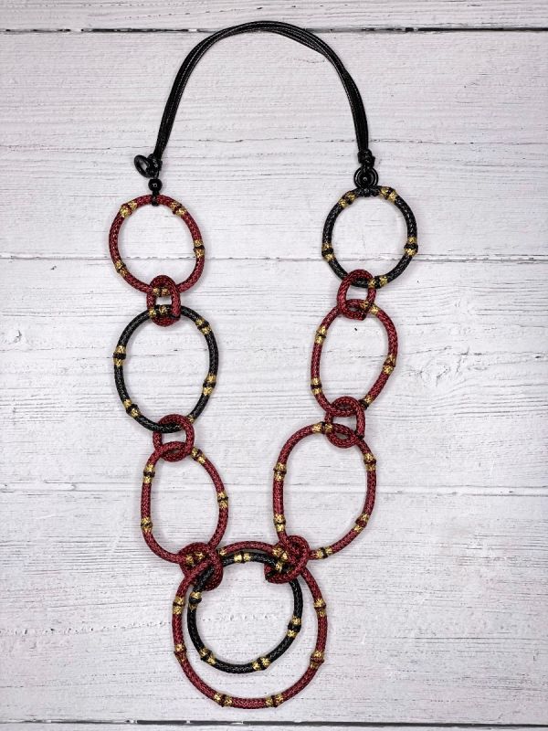 Rope Circle Neck Red/Blk
