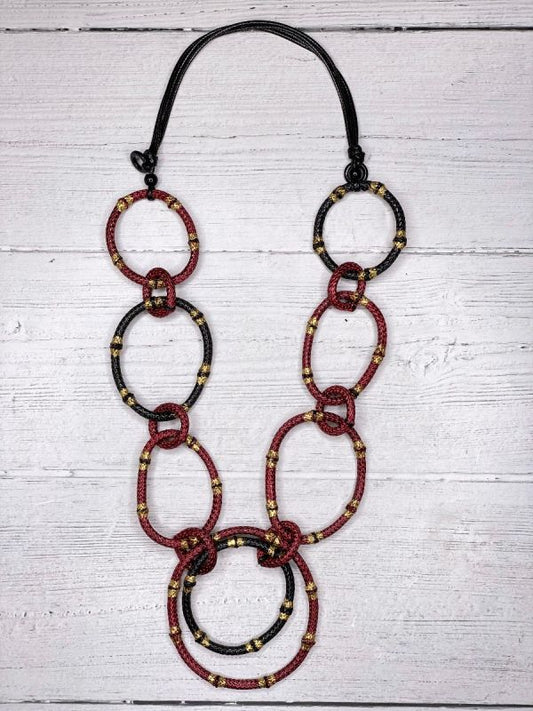 Rope Circle Neck Red/Blk